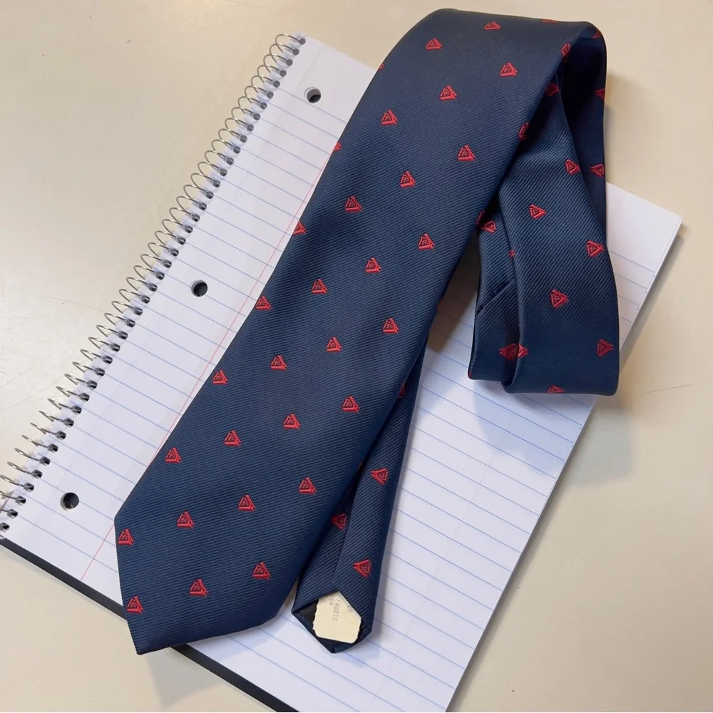 Vintage MALLORY & CHURCH London LTD Navy Blue Red Mens Tie Accessories NWT